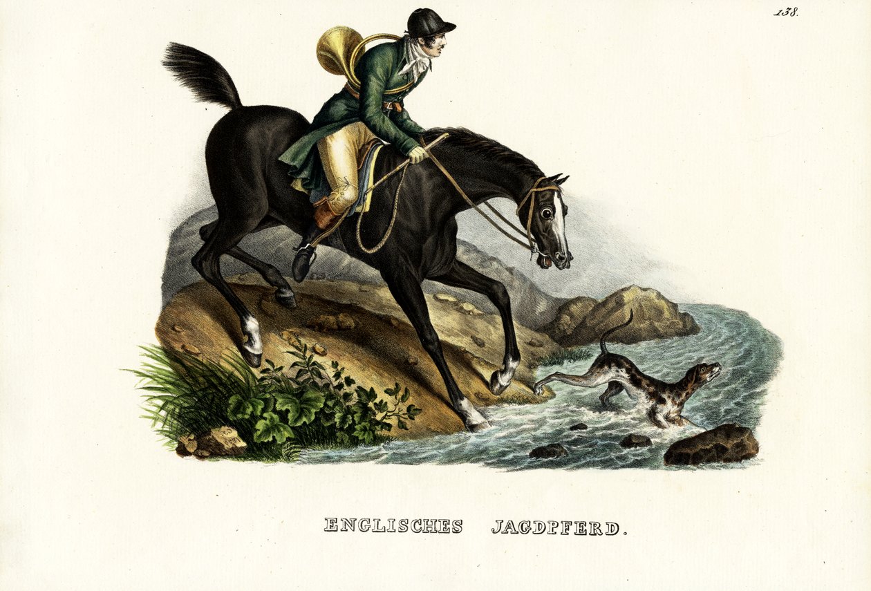 Engelse jachthond, 1824 door Karl Joseph Brodtmann