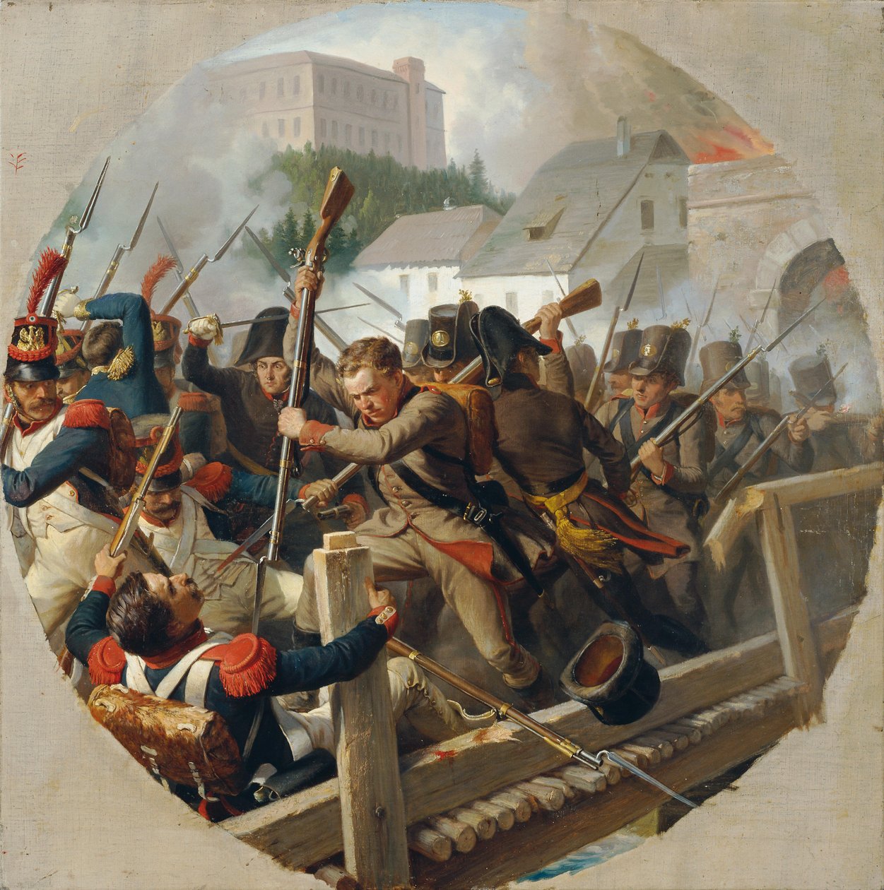 De bijeenkomst in Ebelsberg in 1806 door Karl von Blaas
