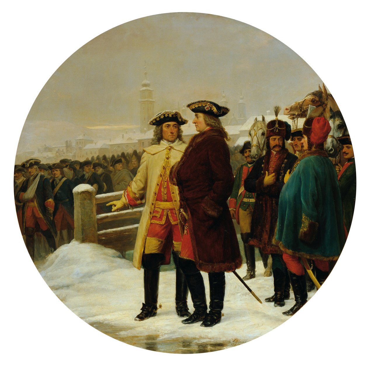 De capitulatie van Linz in 1742 door Karl von Blaas