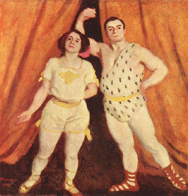 Acrobaten door Károly Ferenczy