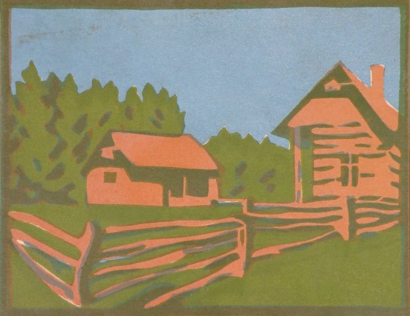 Boerderij in Izvora door Károly Ferenczy