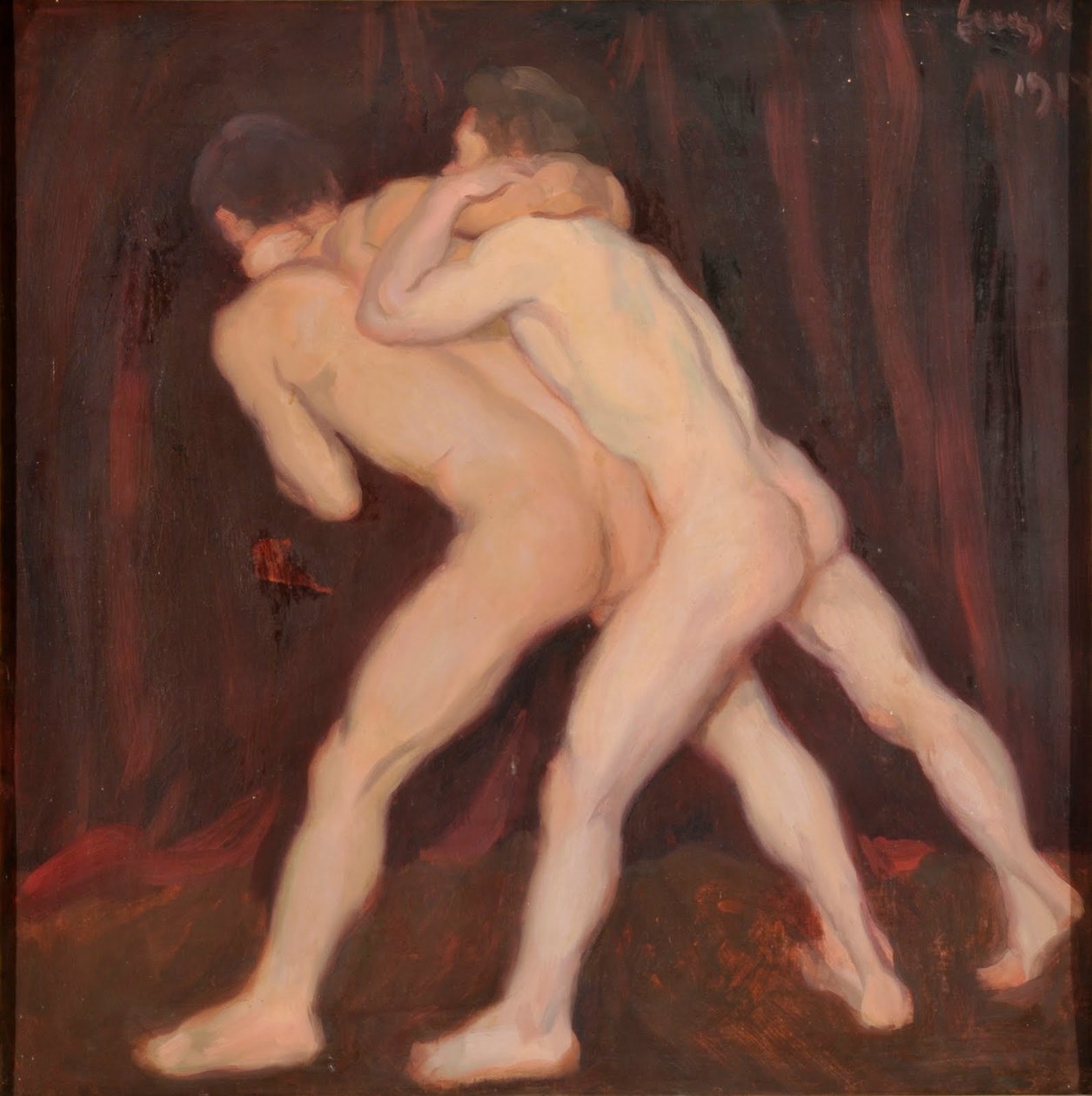Worstelaars door Károly Ferenczy