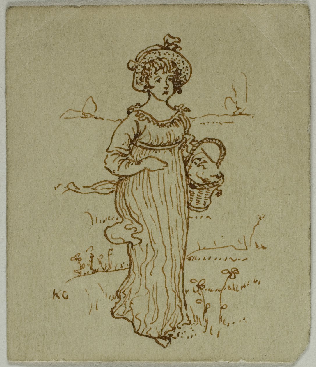 Meisje met Mand door Kate Greenaway