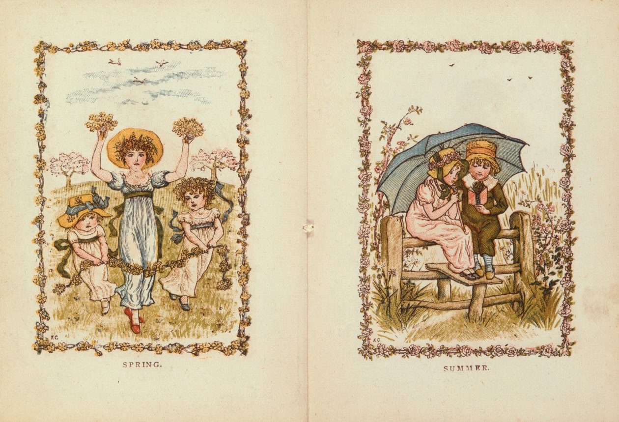 Lente en Zomer, 19e eeuw door Kate Greenaway
