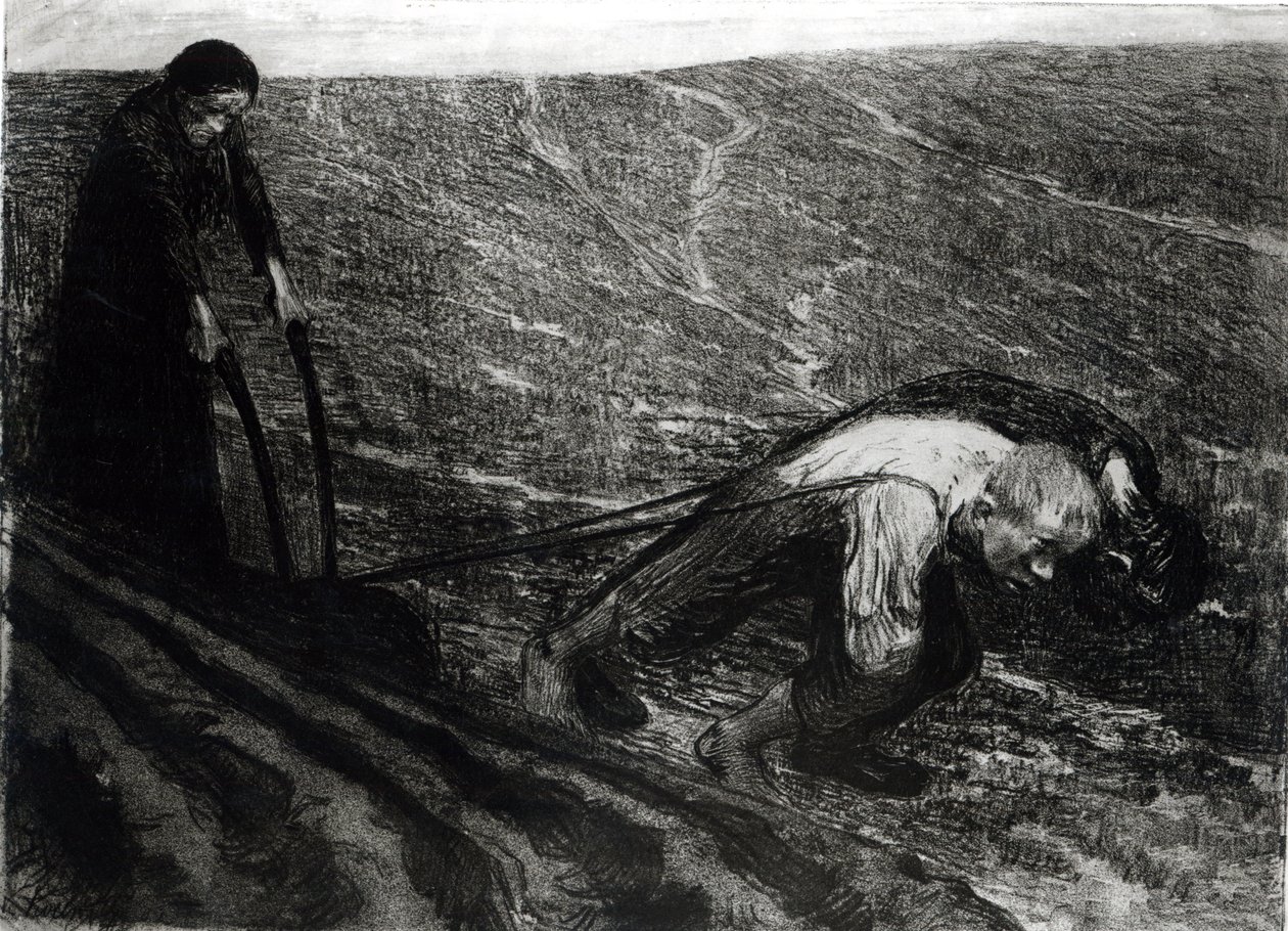 Ploegtrekker en vrouw, 1902 door Käthe Kollwitz