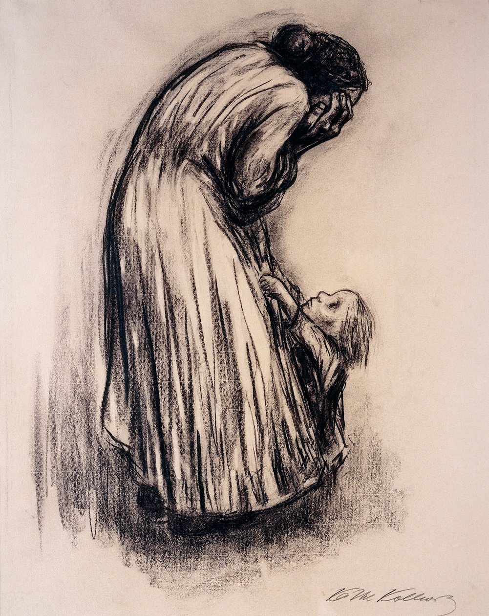 Wanhopige Vrouw met Kind door Käthe Kollwitz