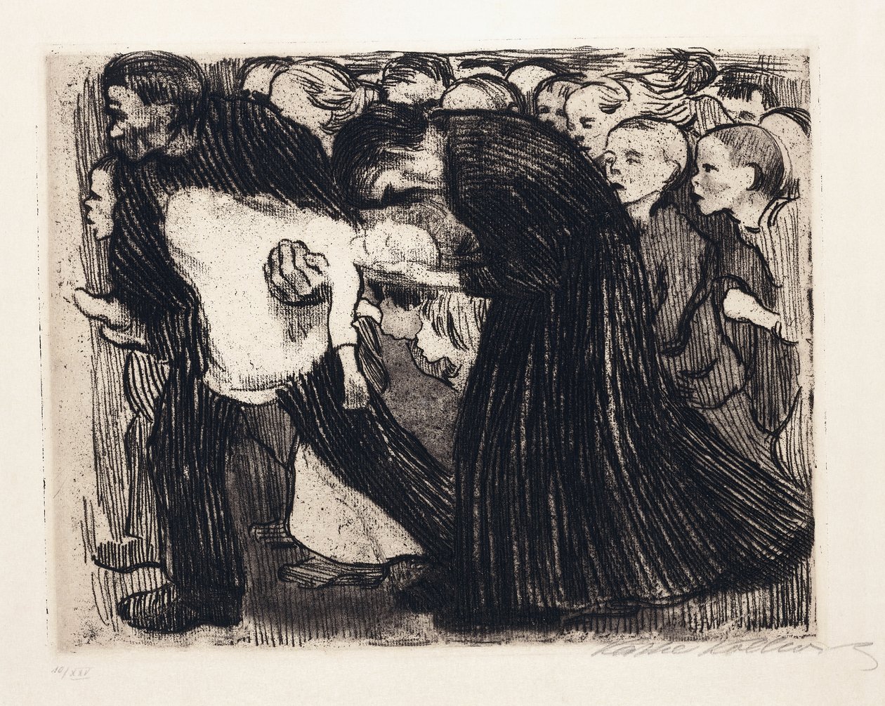 Overreden, 1910 door Käthe Kollwitz