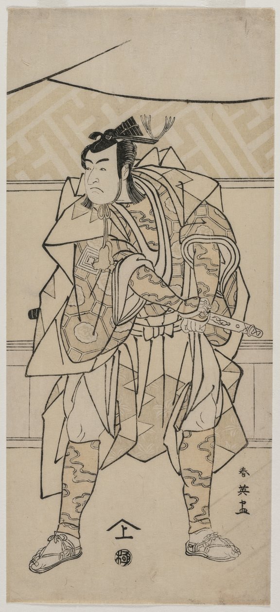 Ichikawa Monnosuke II als een Samurai door Katsukawa Shunei