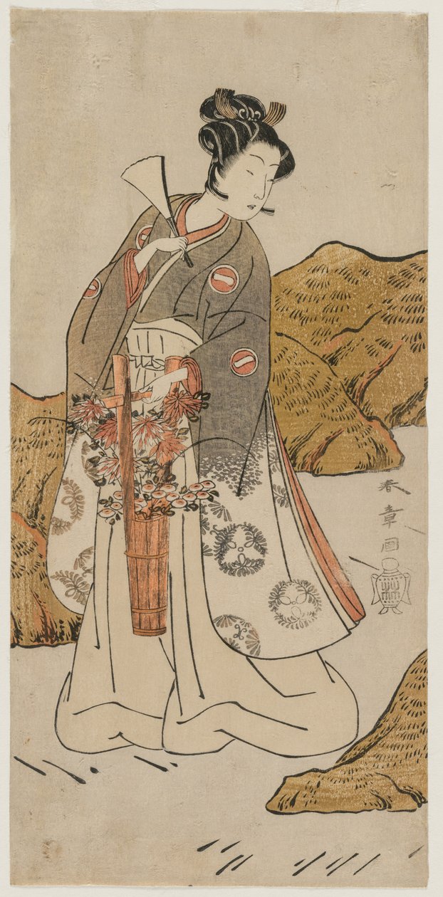 Ichikawa Monnosuke II als tempelpagina door Katsukawa Shunsho