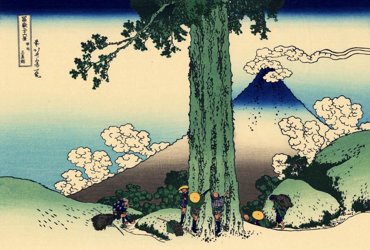 Michima-pas in de provincie Kai door Katsushika Hokusai