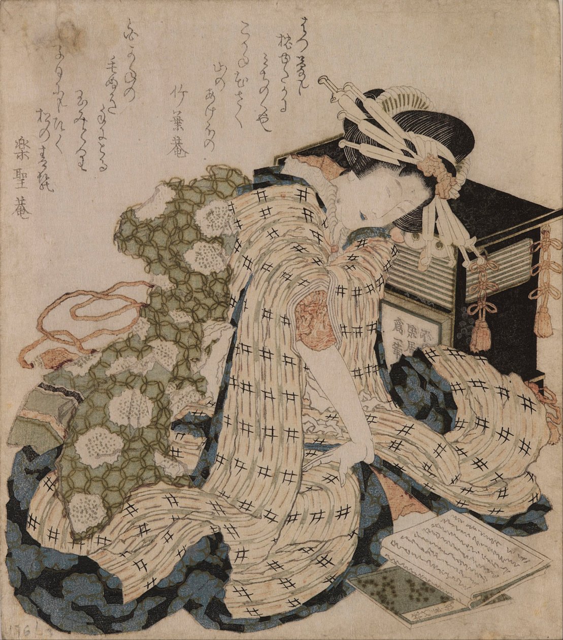 Slapende courtisane door Katsushika Hokusai