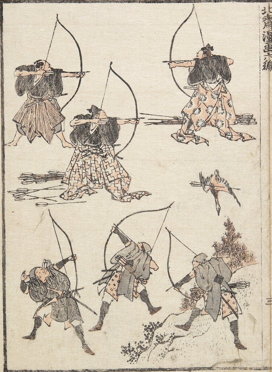 Boogschutters, 1817 door Katsushika Hokusai