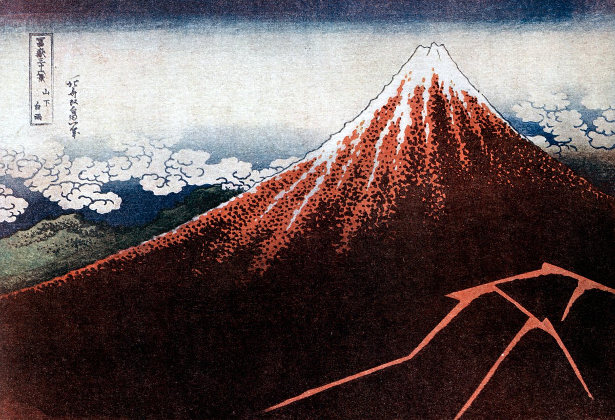 Fuji boven de Bliksem, c. 1823 door Katsushika Hokusai