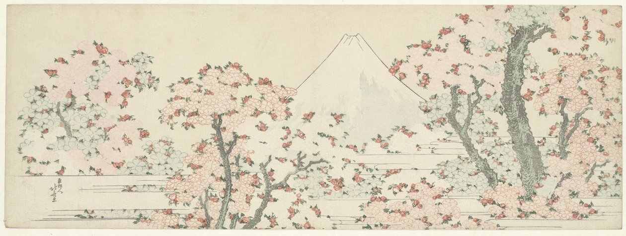 Fuji over kersenbloesem door Katsushika Hokusai