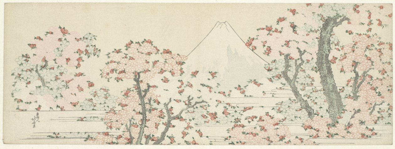 Fuji boven Kersenbloesem, c.1800-1805 door Katsushika Hokusai