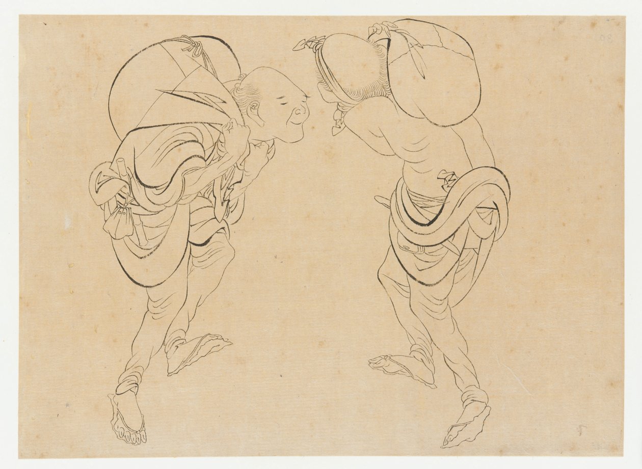 Arbeiders, laat 18e-begin 19e eeuw door Katsushika Hokusai