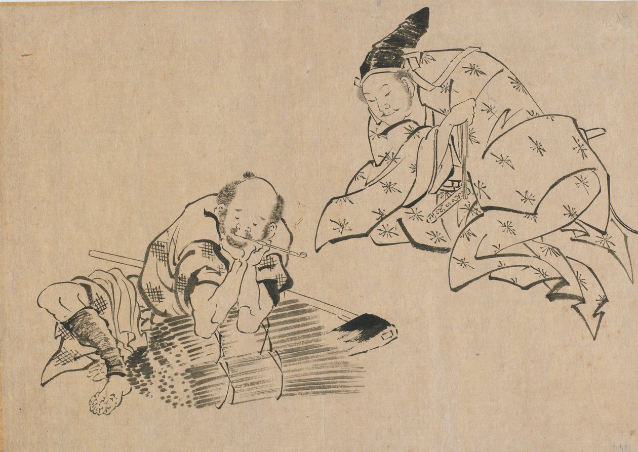 Boer en edelman, laat 18e-begin 19e eeuw door Katsushika Hokusai