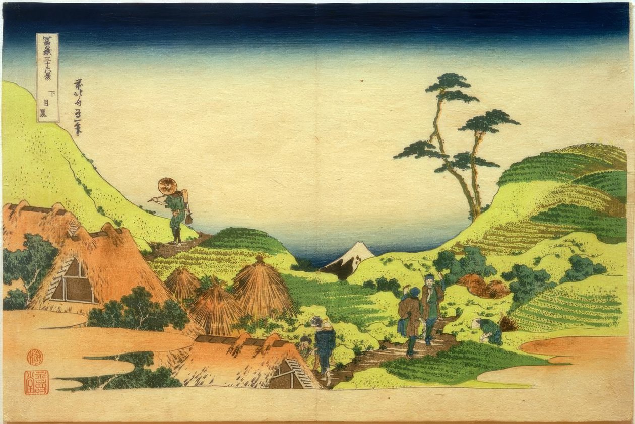 Shimomeguro door Katsushika Hokusai