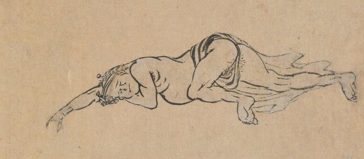 Slapende man, laat 18e-begin 19e eeuw door Katsushika Hokusai