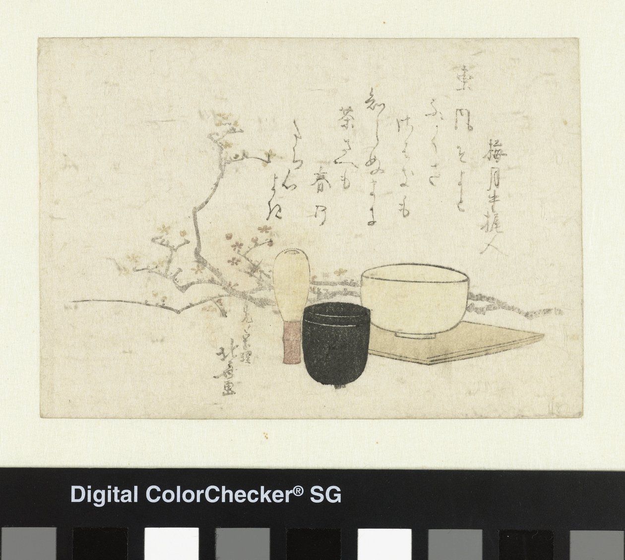 Theeceremonie gereedschappen door Katsushika Hokusai