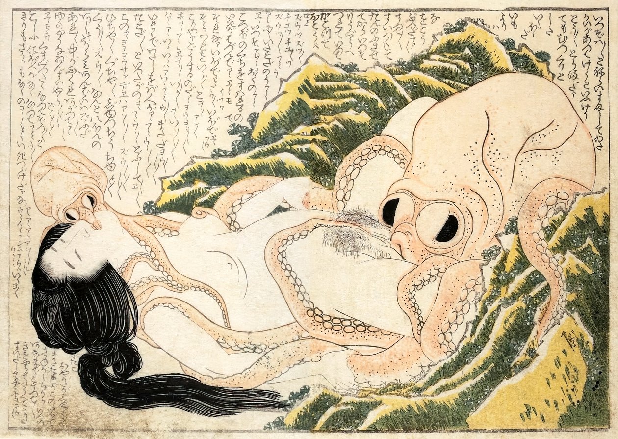 De droom van de vissersvrouw door Katsushika Hokusai