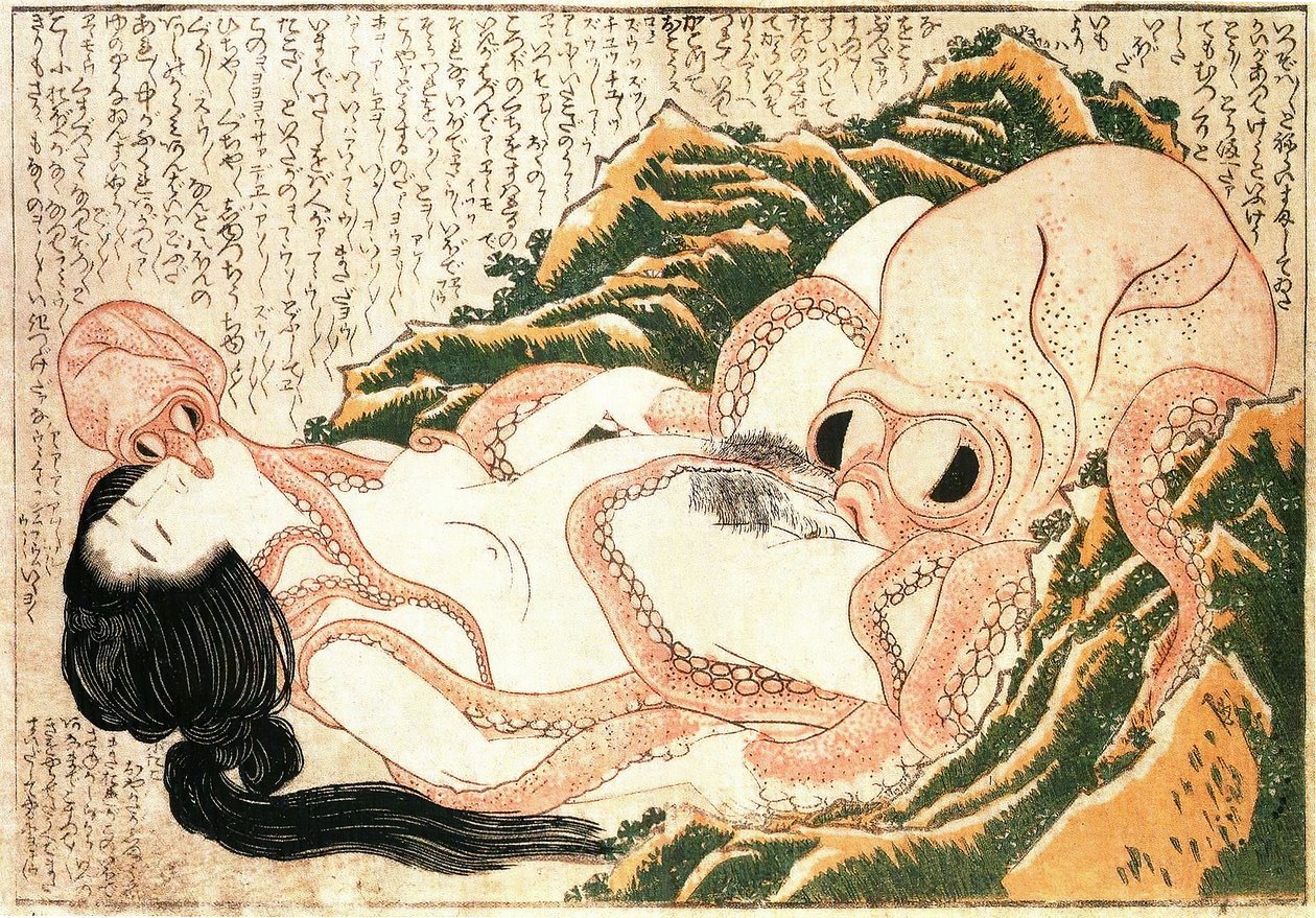 De droom van de vissersvrouw door Katsushika Hokusai