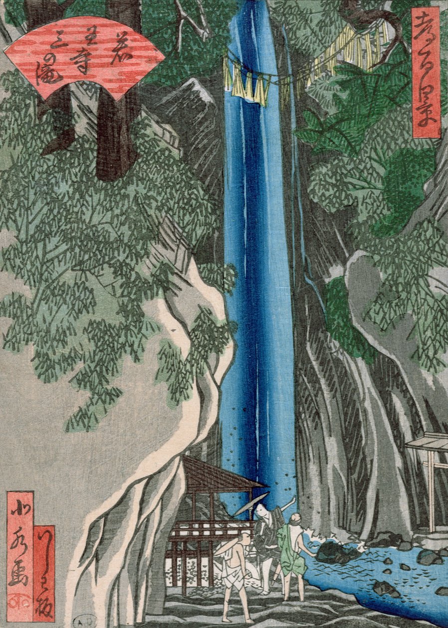 De Waterval door Katsushika Hokusai