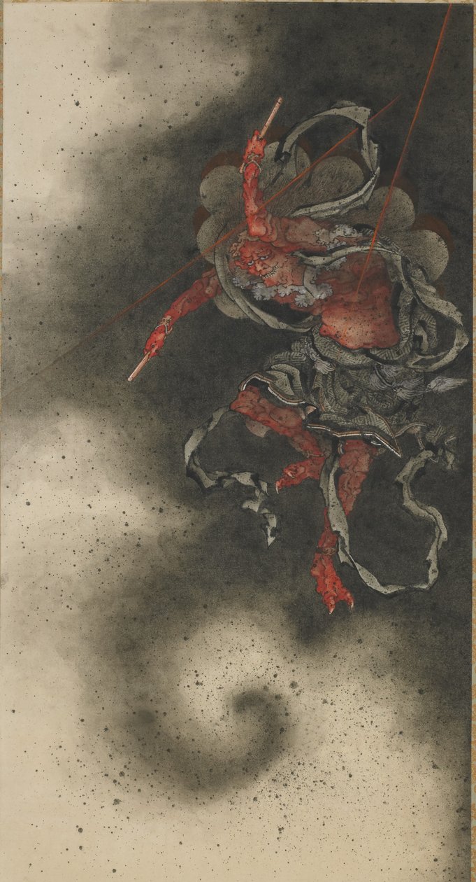Dondergod, Edo-periode door Katsushika Hokusai