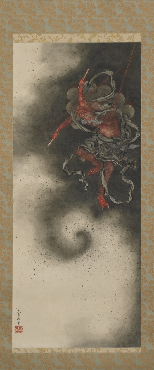 Dondergod, Edo-periode door Katsushika Hokusai