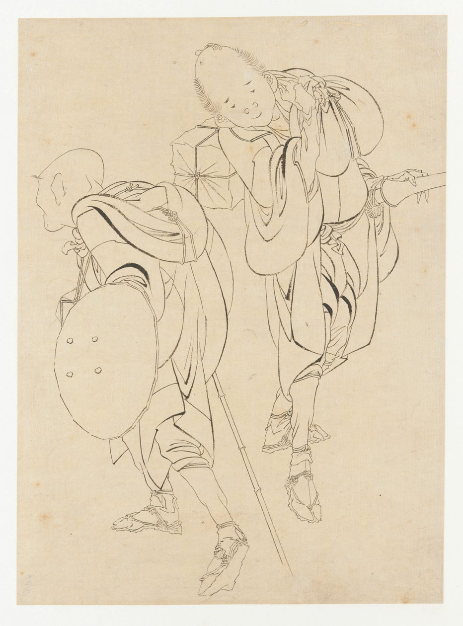 Reizigers, eind 18e-begin 19e eeuw door Katsushika Hokusai