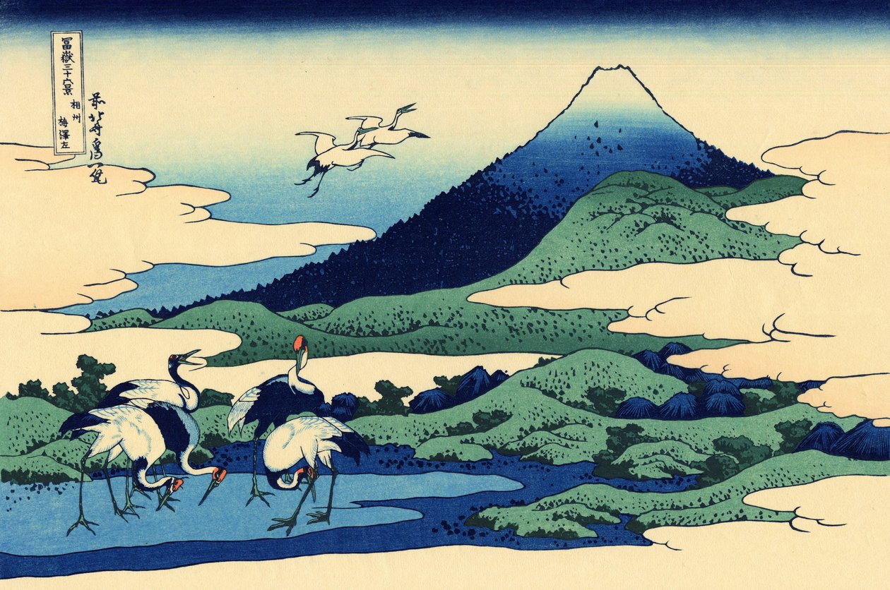 Umegawa in de Sagami provincie, c.1830 (houtsnede) door Katsushika Hokusai
