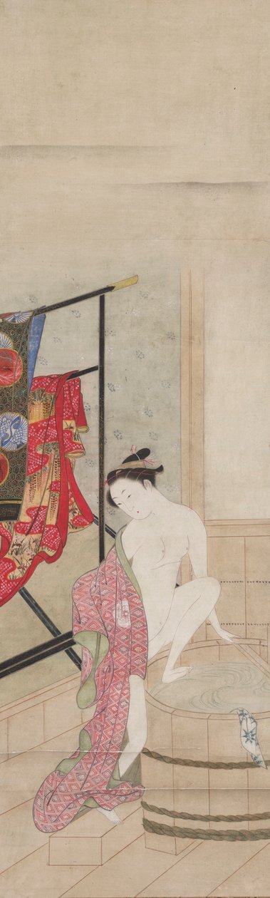 Dame in het Bad door Kawamata Tsunemasa