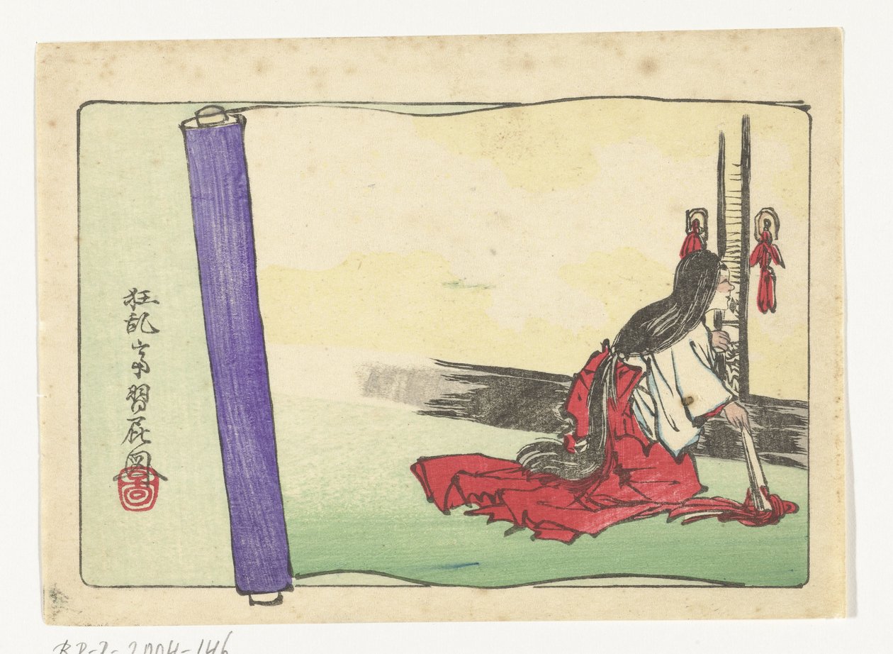 Glurende hofdame door Kawanabe Kyosai