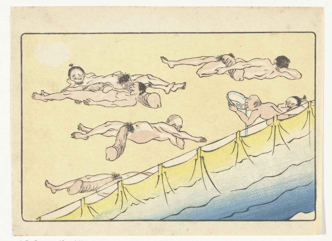 Rustende mannen door Kawanabe Kyosai