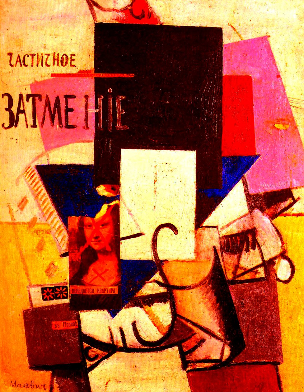 Compositie met de Mona Lisa, 1914 door Kazimir Severinovich Malevich