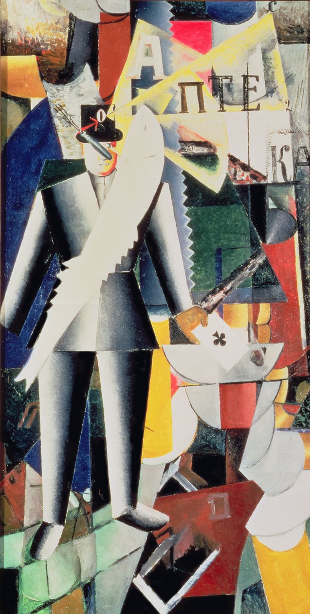 De Aviator, 1914 door Kazimir Severinovich Malevich