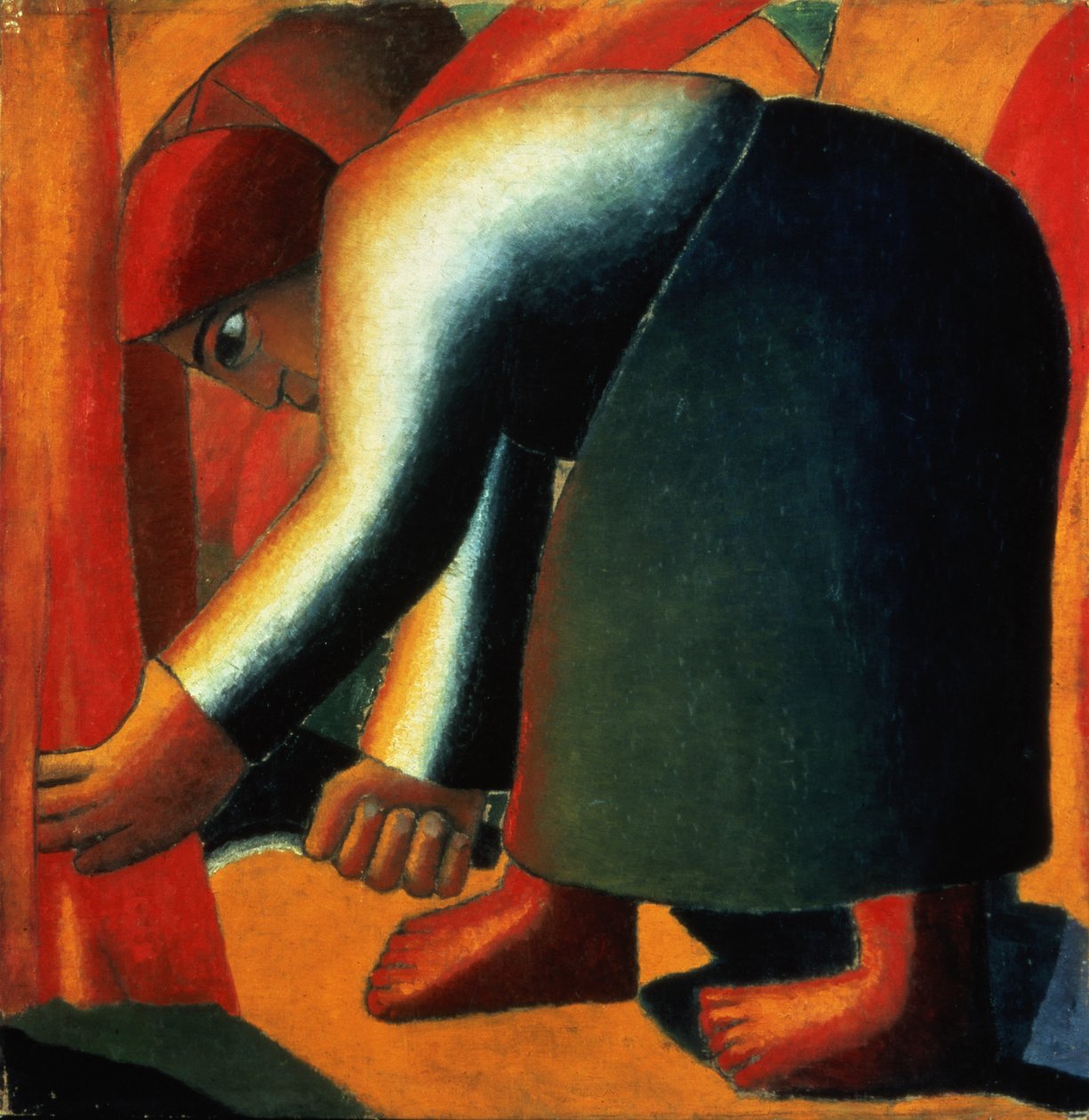 Vrouw die snijdt, c.1900 door Kazimir Severinovich Malevich