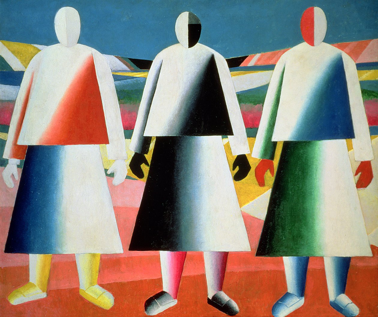 Jonge meisjes in een veld, 1928-32 door Kazimir Severinovich Malevich