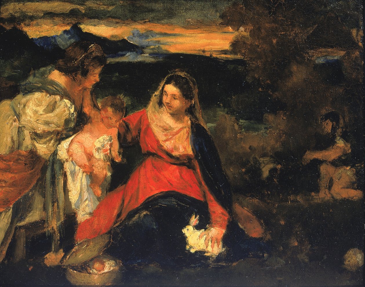 Naar Titiaans "Madonna van het Konijn door Kenyon Cox