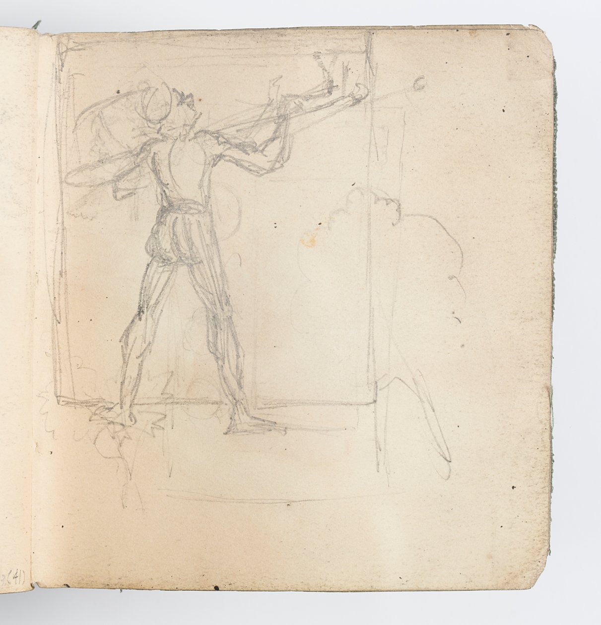 Schetsboekpagina: Schets van Figuur in Kousen door Kenyon Cox