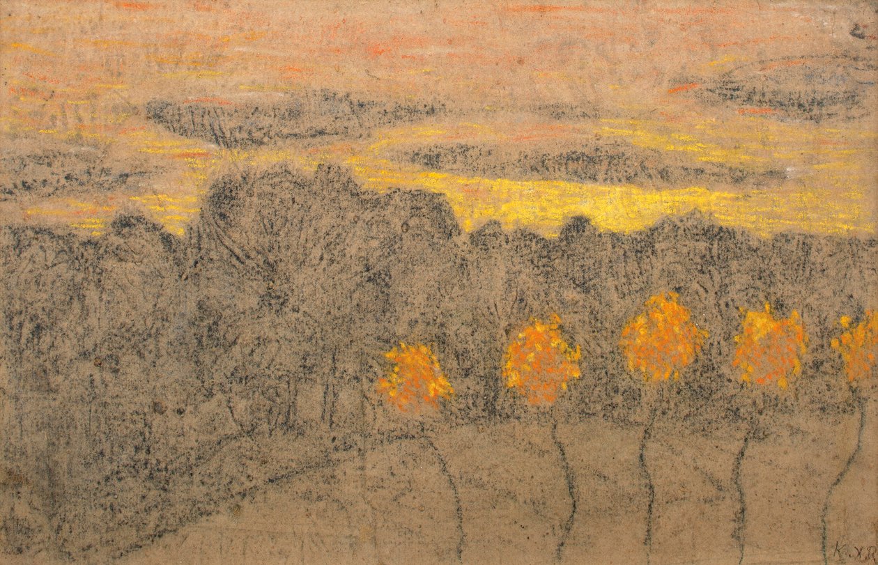 Landschap met gele bomen, 1893-1895 door Ker Xavier Roussel