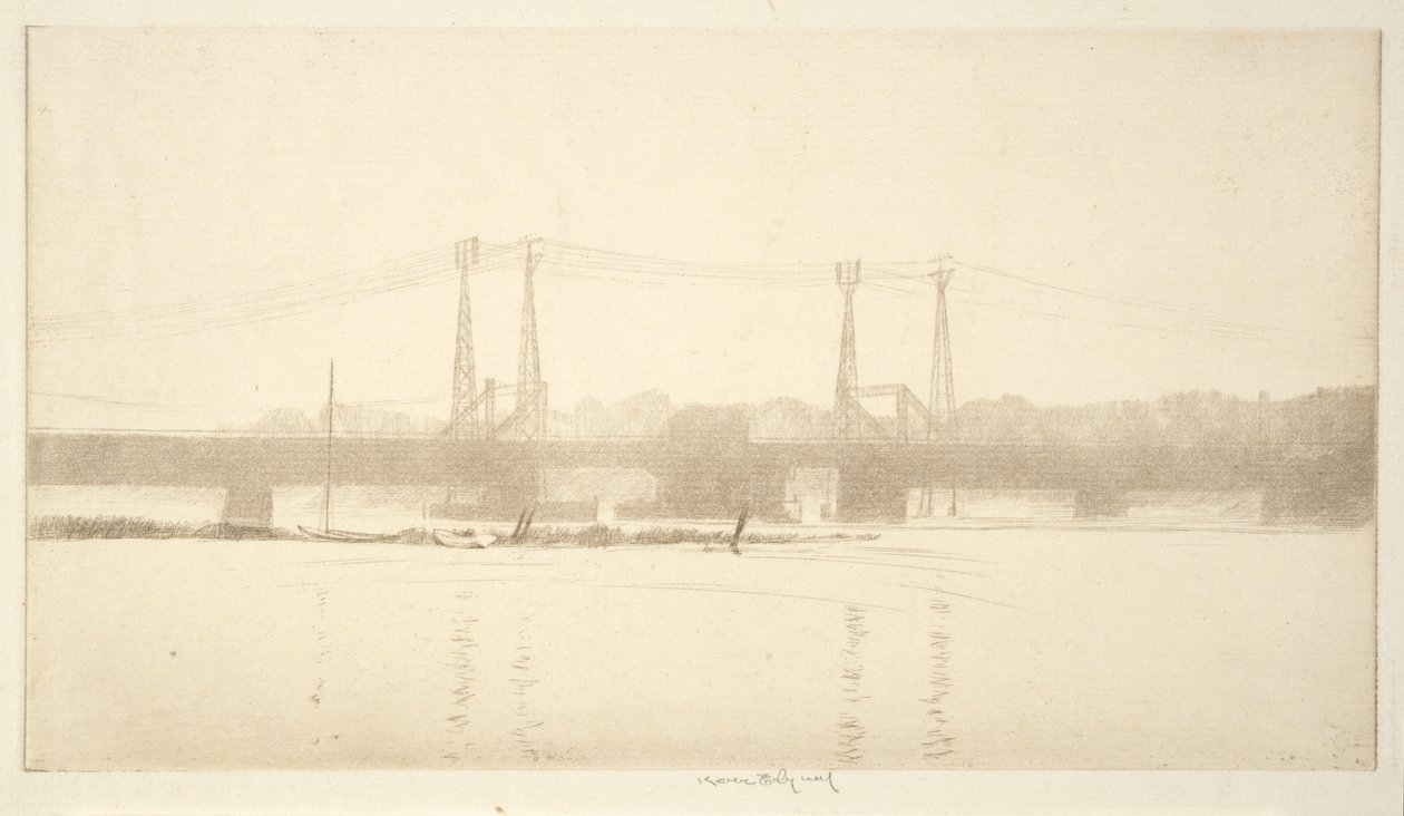 De spoorwegbrug door Kerr Eby