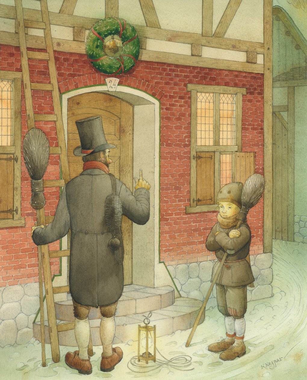 Schoorsteenveger Kerstmis 01 door Kestutis Kasparavicius