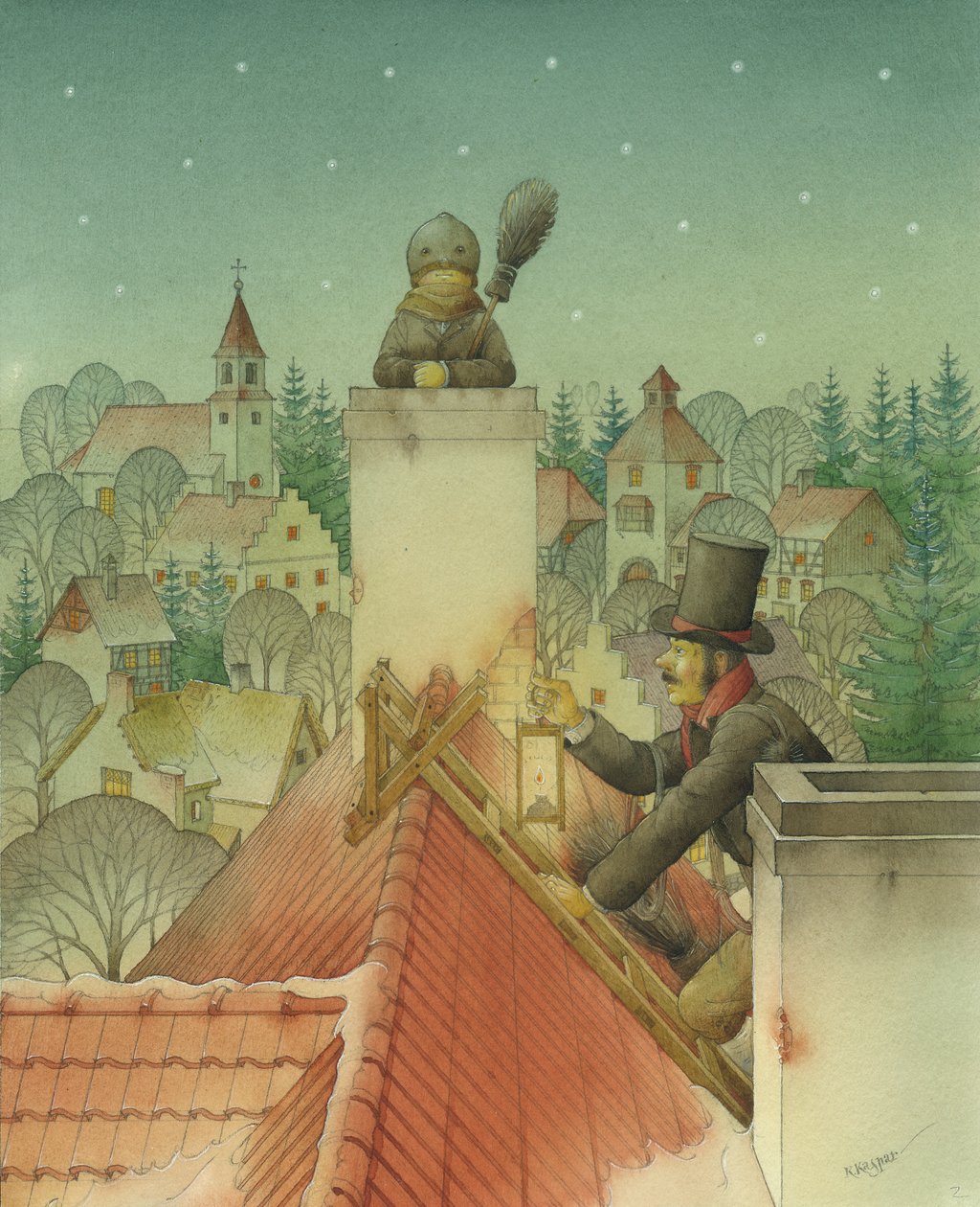 Schoorsteenveger Kerstmis 02 door Kestutis Kasparavicius