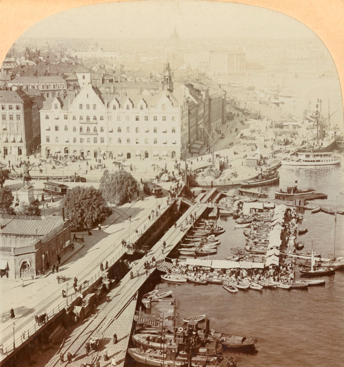 Haven, Stockholm, Zweden, 1901 door Keystone View Company