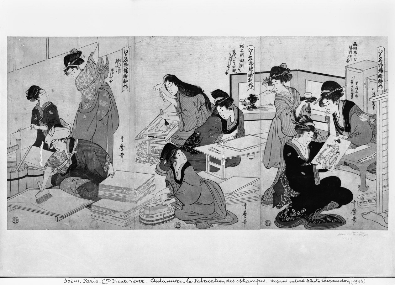 Afdrukken maken door Kitagawa Utamaro