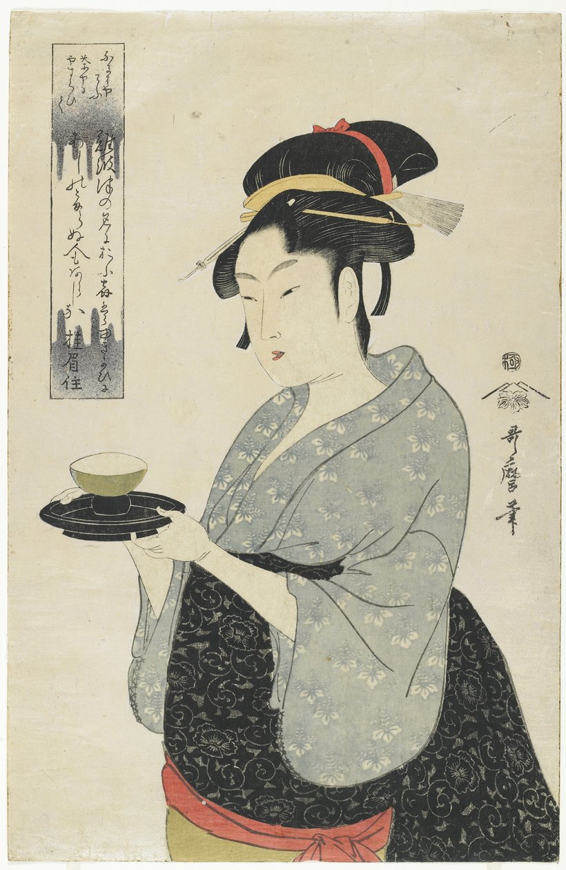 Naniwaya Theehuis Serveerster Okita door Kitagawa Utamaro