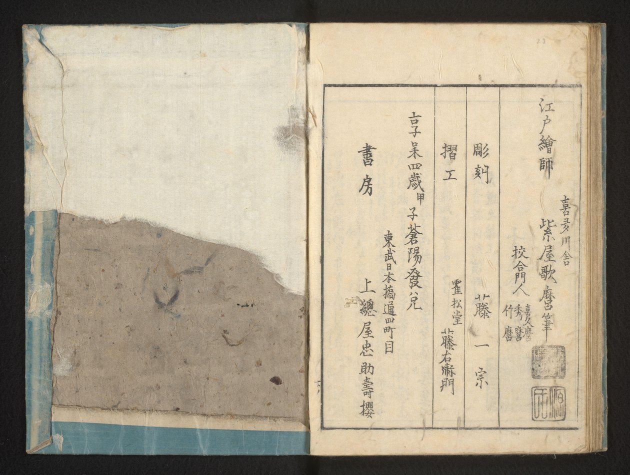 Colofon door Kitagawa Utamaro
