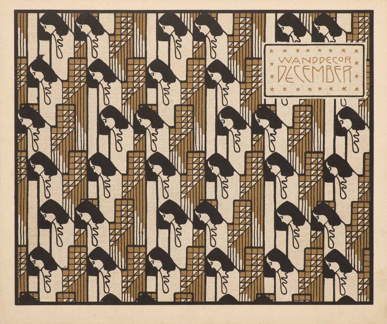 Muurdecoratie December, 1901 door Koloman Moser