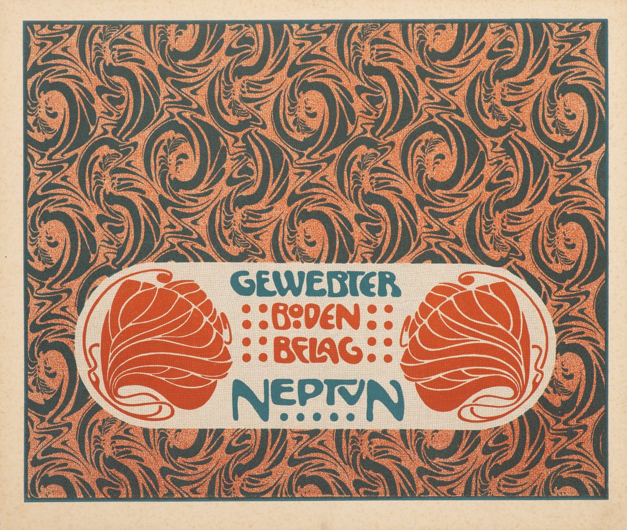 Geweven Vloerbedekking Neptunus door Koloman Moser